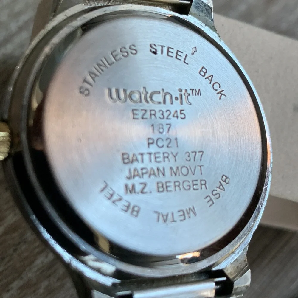 Watch It Wrist Watch Gold Silver Tone Stretch Band Vintage wristwatch Quartz
